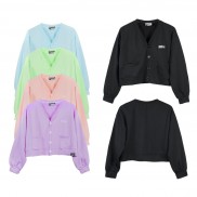 Áo khoác cardigan croptop nữ DAVIES - Basic Logo Cardigan Jacket.